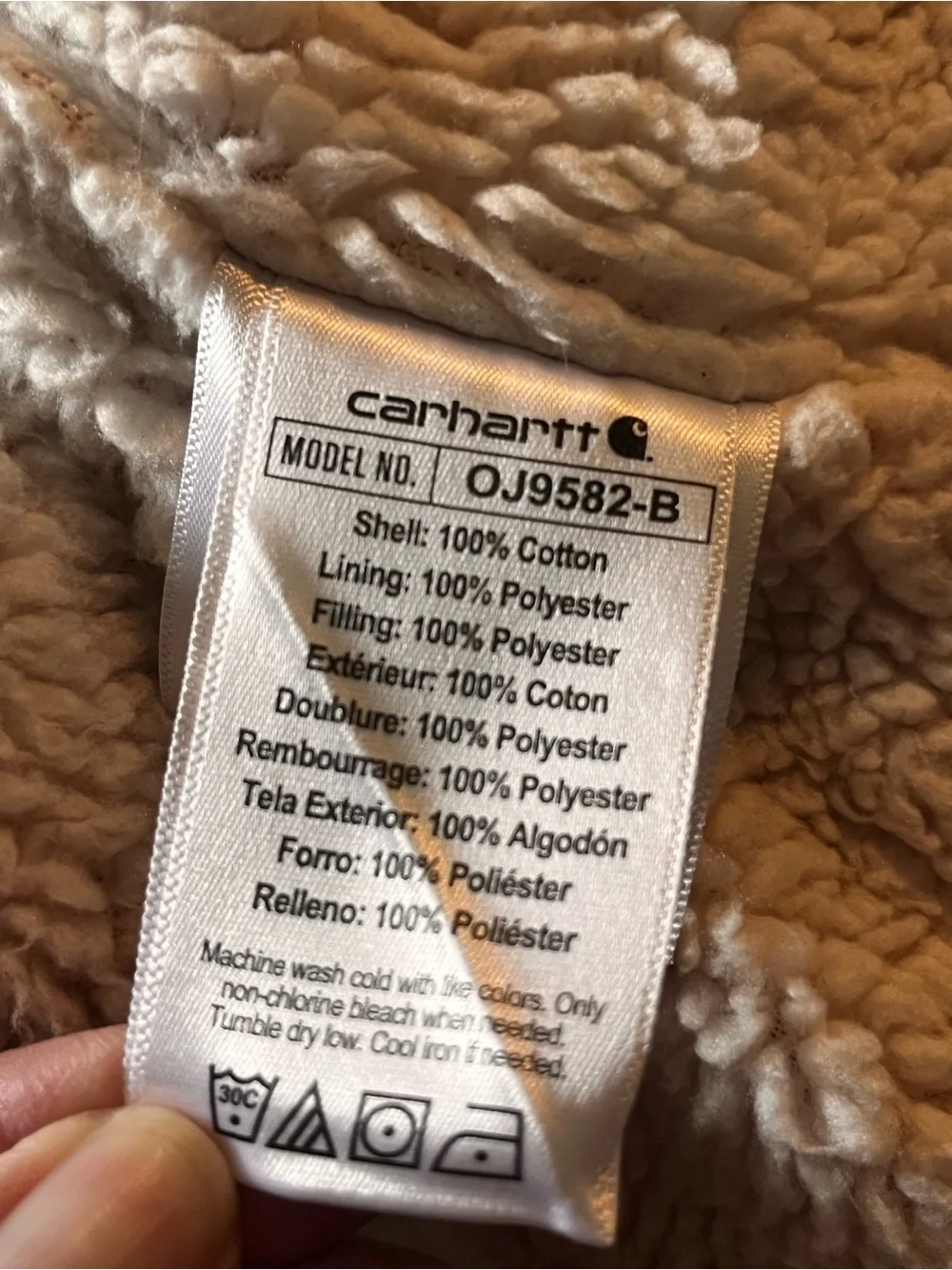 CARHARTT Girls Pink Sherpa-Lined Zip Front Hooded Jacket 7-8